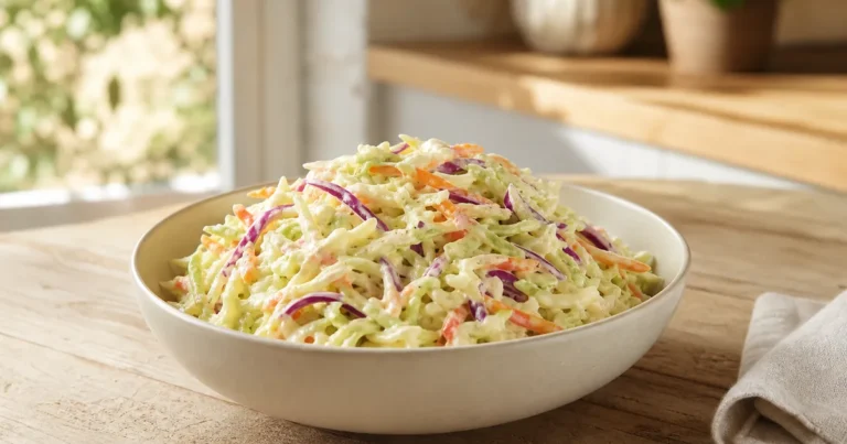 Coleslaw maison façon New York, le plat servi à table