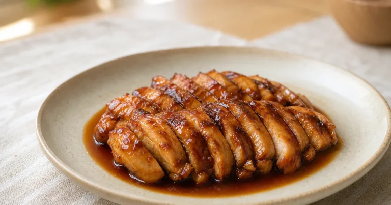 Poulet Teriyaki maison, le plat servi à table