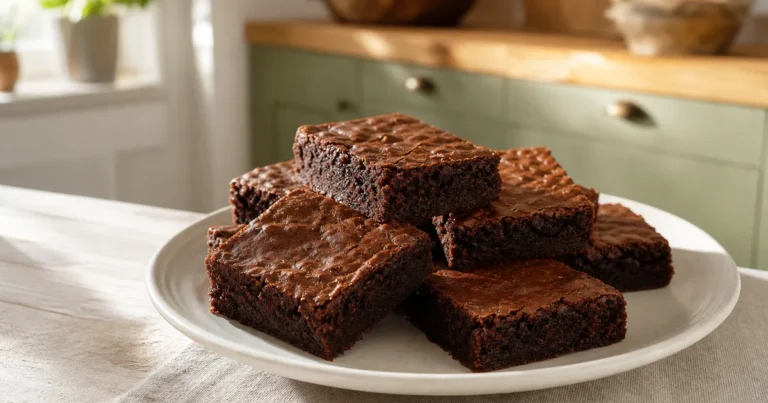 Brownies Américains Moelleux maison, le plat servi à table