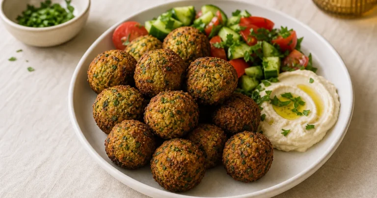 Falafels au Four maison, le plat servi à table