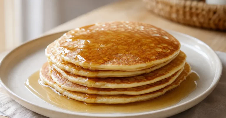 pancakes sirop d'érable maison, le plat servi à table