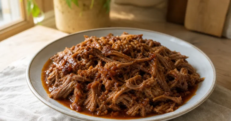 Pulled Pork maison, le plat servi à table