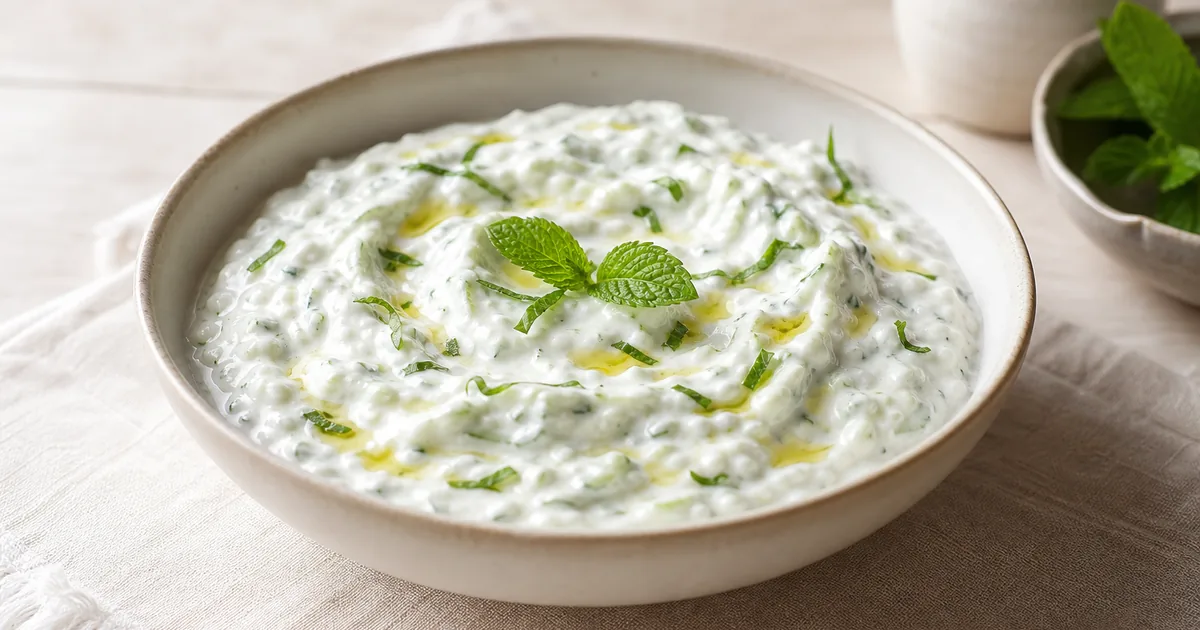 Recette Tzatziki : fraîcheur Grecque Incontournable 1 Tzatziki maison, le plat servi à table