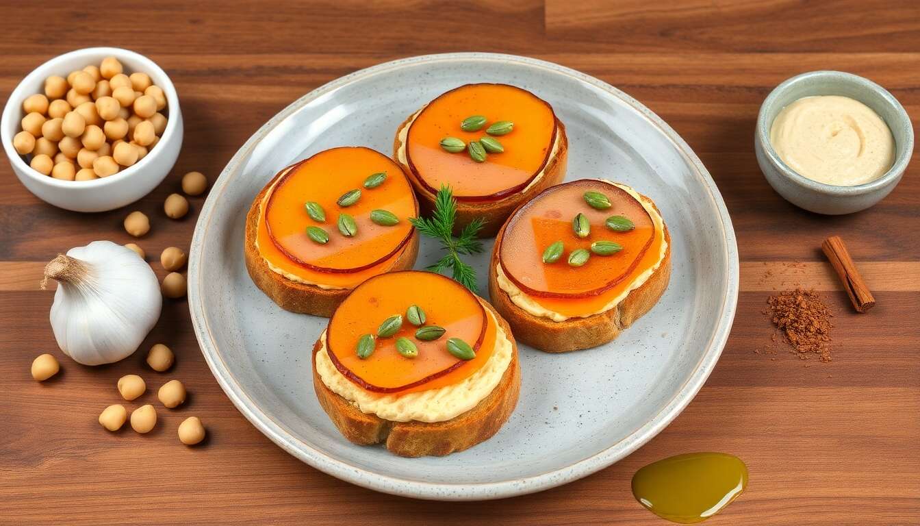 Toasts de Houmous, potiron et Magret de Canard : la Recette Gourmande