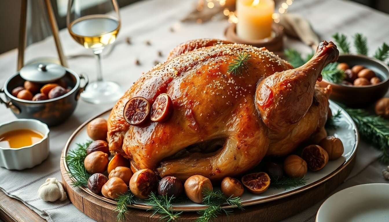 Recette de chapon de Noël savoureuse et festive