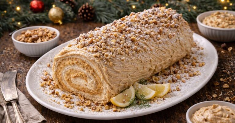 Bûche aux noisettes sans sucres ajoutés : recette gourmande et saine