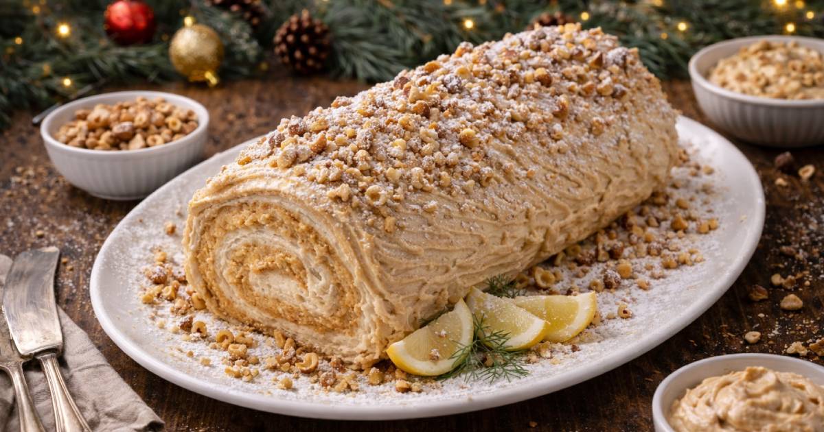 Bûche aux noisettes sans sucres ajoutés : recette gourmande et saine