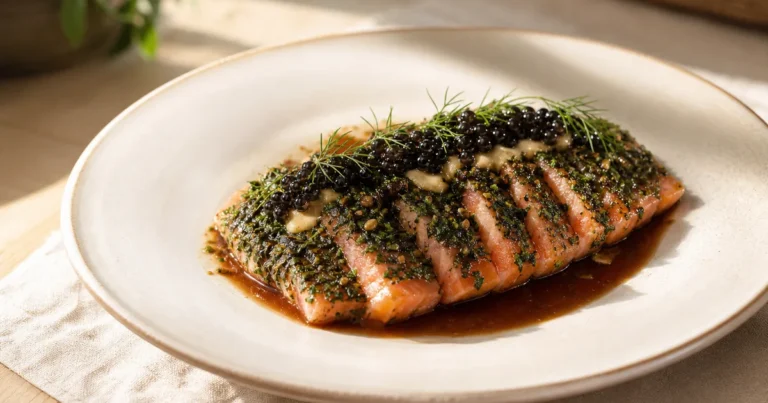 recette tataki de saumon fume croute aux herbes et caviar 1200x630 1