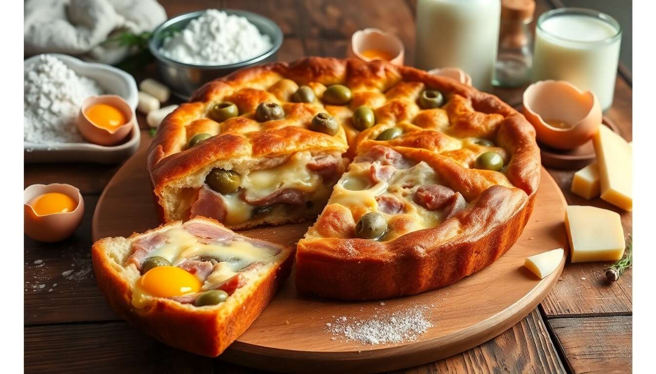 Recette facile de cake salé au jambon et aux olives