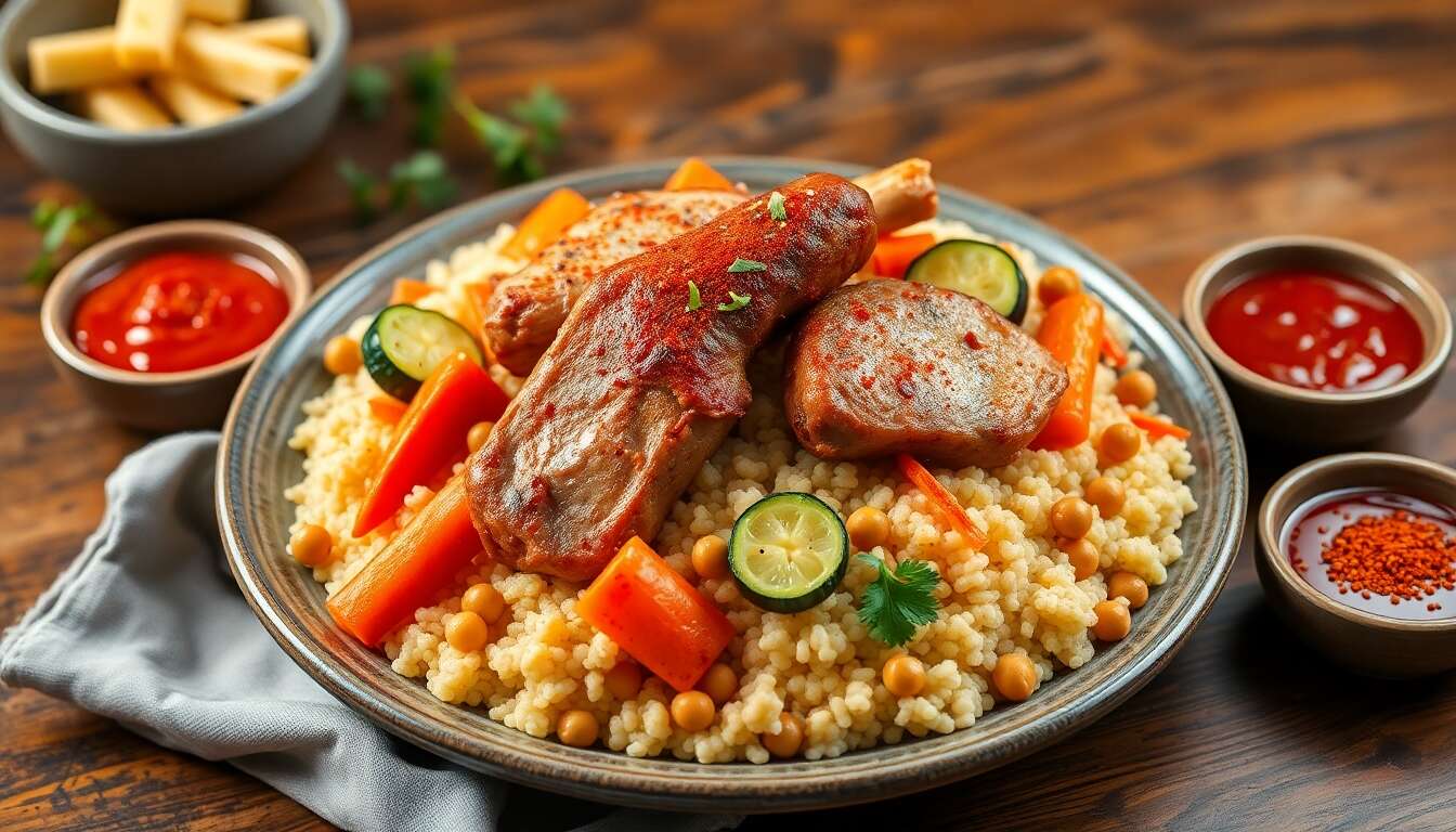 Couscous au poulet et merguez : recette facile et savoureuse