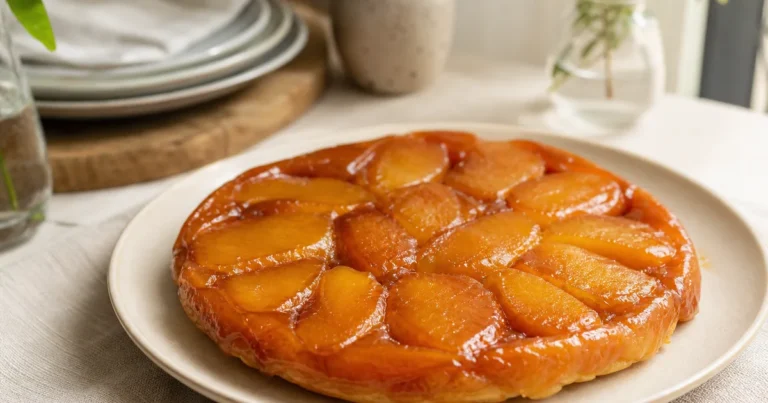 Comment préparer facilement une tarte Tatin et maison, un dessert servi à table