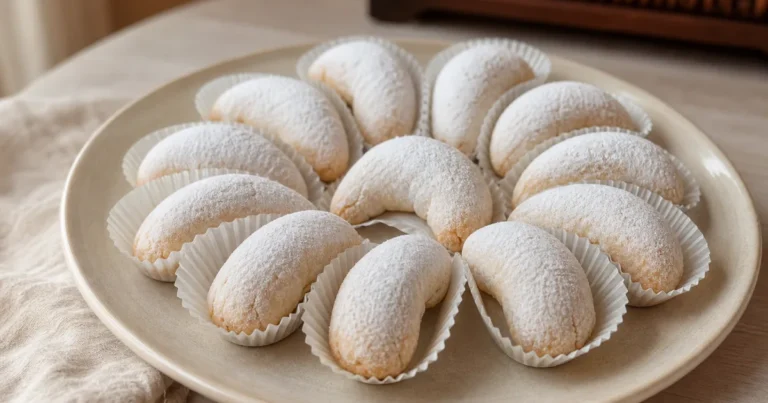Cornes de gazelle maison, un dessert servi à table