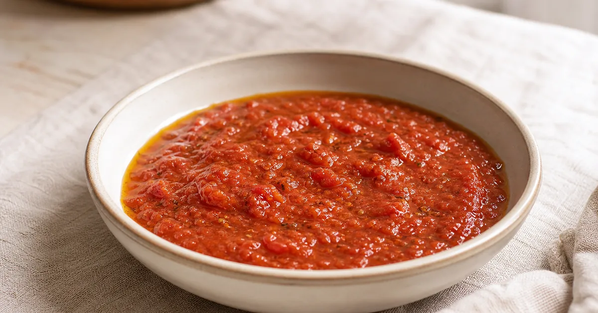 Coulis de tomates maison, une sauce servie à table