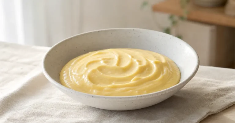Crème pâtissière maison, un dessert servi à table