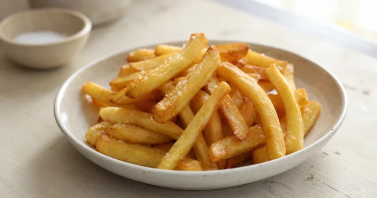 Frites Maison Croustillantes, un plat principal servi à table