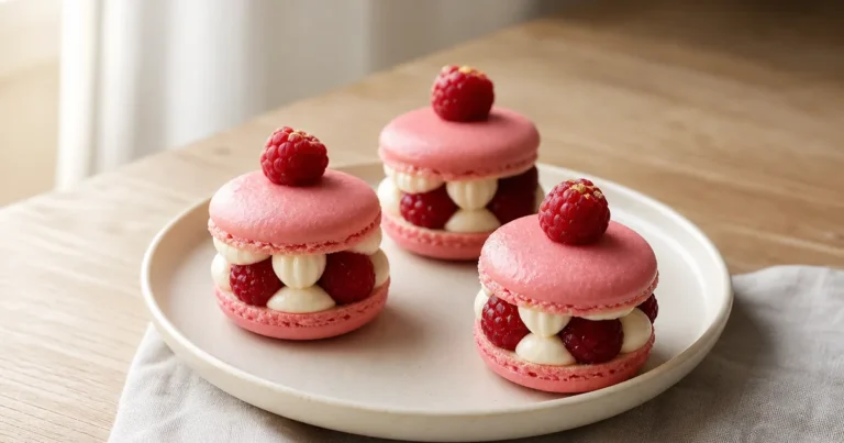 Macarons parfaits maison, un dessert servi à table