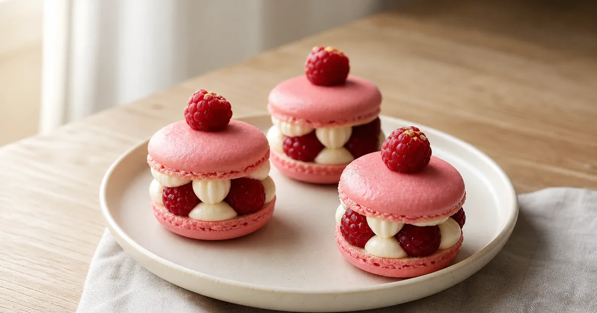 Macarons parfaits maison, un dessert servi à table