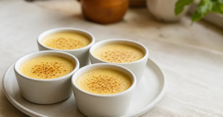 Petits pots de crème à la vanille maison, un dessert servi à table