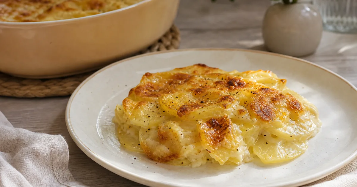 Recette authentique du gratin dauphinois 1 gratin dauphinois maison, un plat principal servi à table
