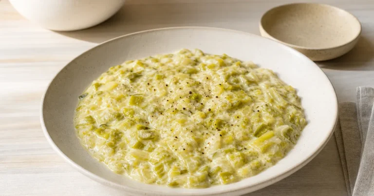 fondue de poireaux et maison, un plat principal servi à table