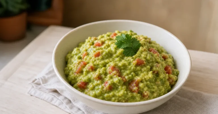 guacamole maison, une entrée servie à table