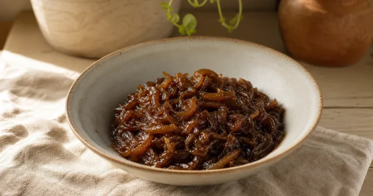 Confit d'oignons maison, une entrée servie à table