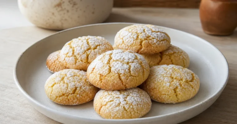 Ghoribas amande et citron maison, un dessert servi à table