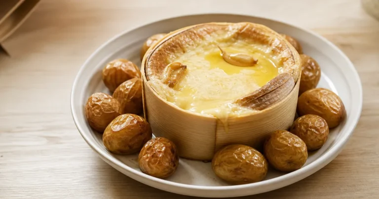 Mont d'Or au four maison, un plat principal servi à table