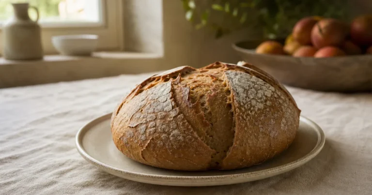 pain à la farine de châtaigne maison, un plat principal servi à table