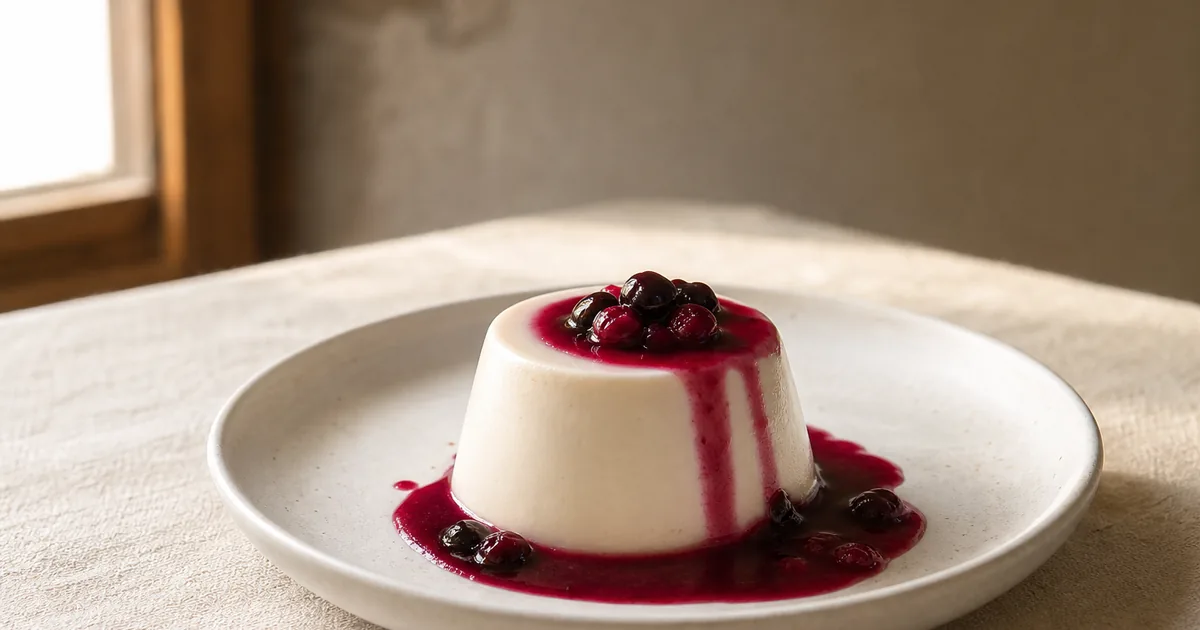 panna cotta maison, un dessert servi à table