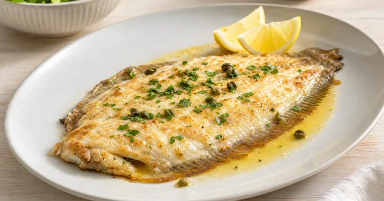 sole meunière maison, un plat principal servi à table