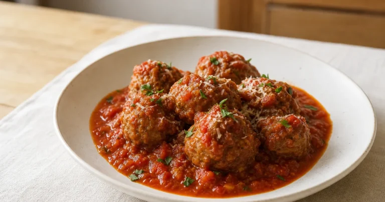 simplissime de boulettes de viande maison, un plat principal servi à table