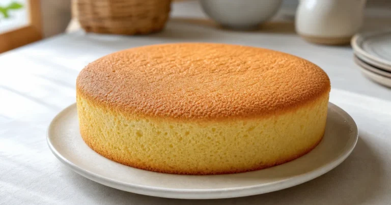 Sponge Cake maison, un dessert servi à table