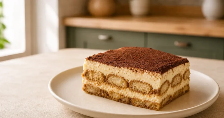 Tiramisu au Café maison, un dessert servi à table