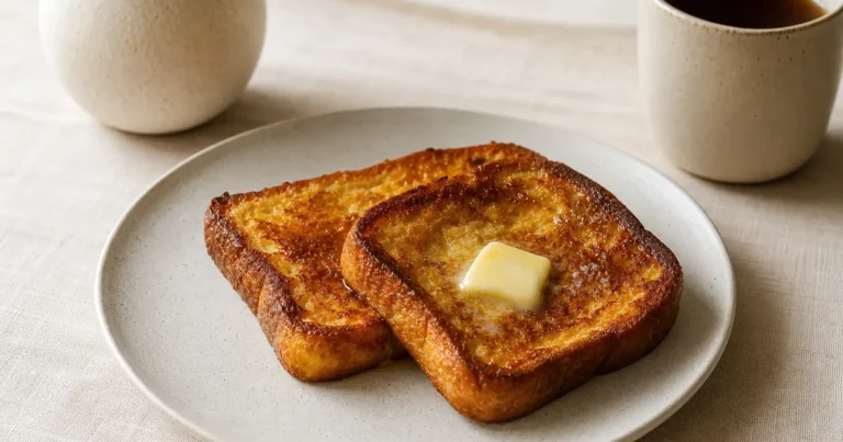 pain perdu maison, un dessert servi à table