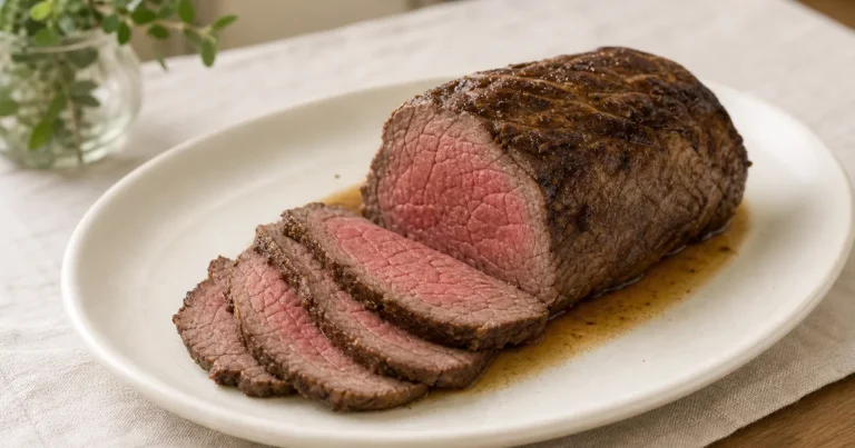 Rôti de bœuf au four maison, un plat principal servi à table