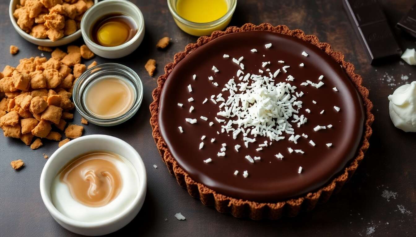 Tarte Bounty Chocolat Coco Sans Cuisson : recette Facile