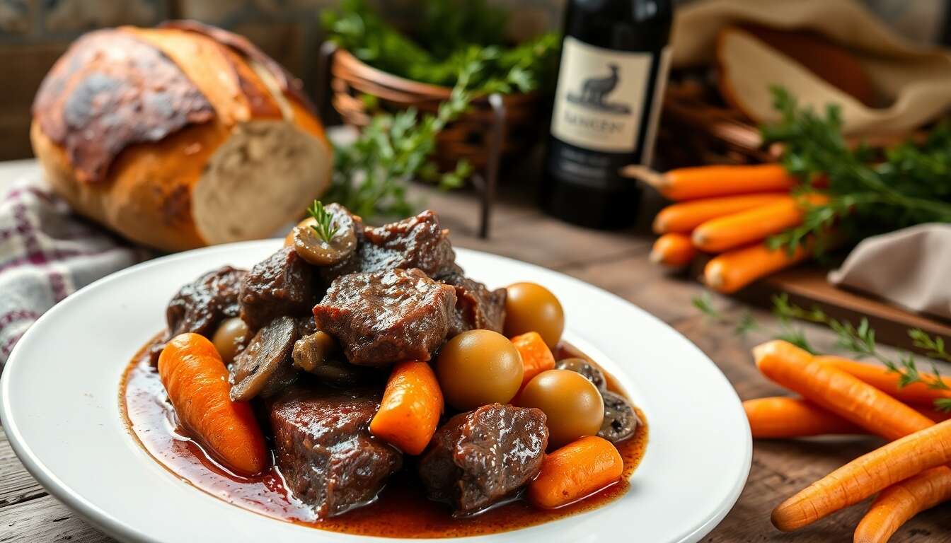 Bœuf bourguignon : recette traditionnelle et savoureuse