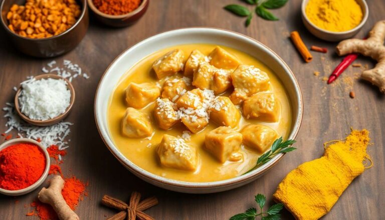 Poulet au coco et curry : recette exotique facile