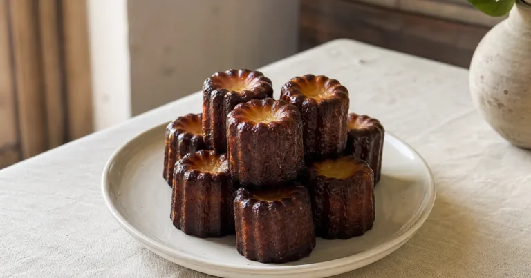 Cannelés bordelais maison, un dessert servi à table