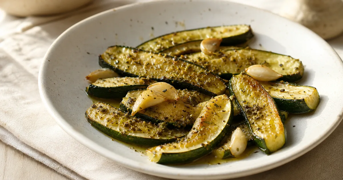 Courgettes fondantes au four maison, un plat principal servi à table