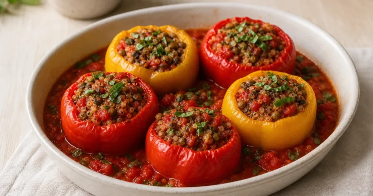 Légumes farcis diététiques maison, un plat principal servi à table