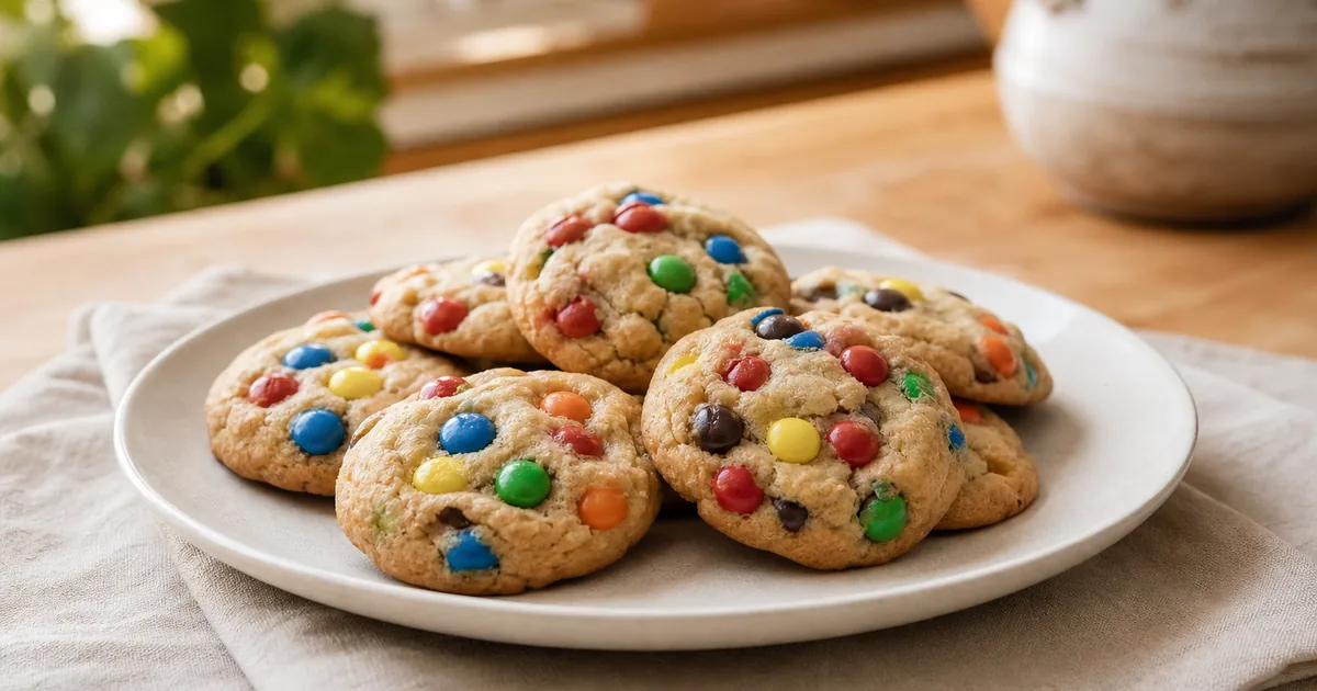 M&M's cookies maison, un dessert servi à table