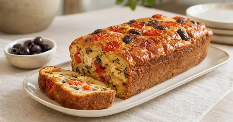 Cake Salé et Savoureux maison, une entrée servie à table