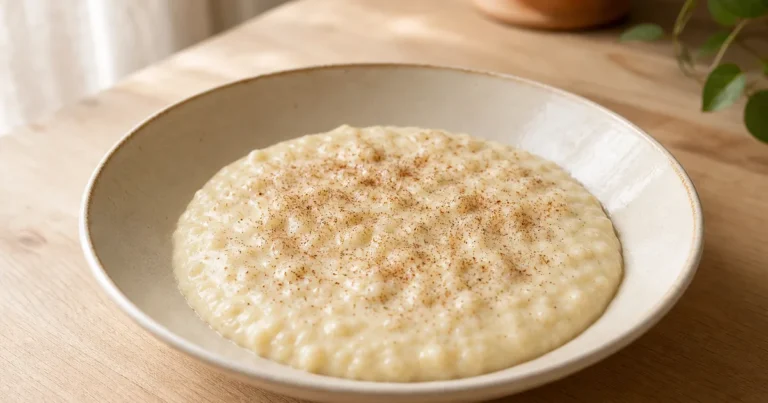 semoule au lait et maison, un dessert servi à table