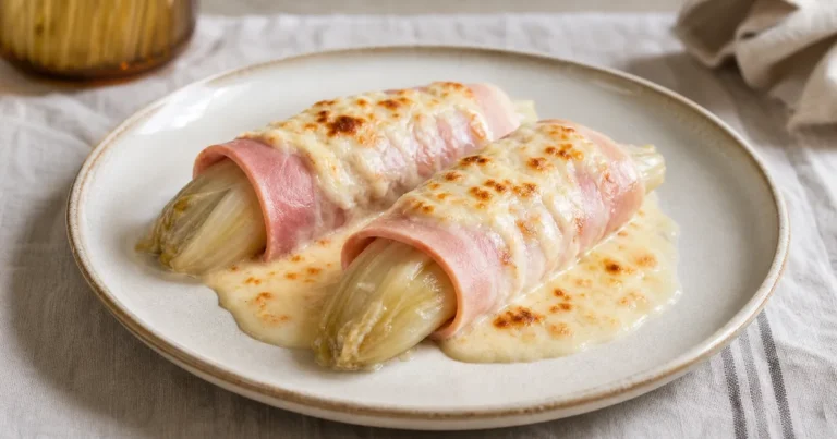 endives au jambon maison, un plat principal servi à table