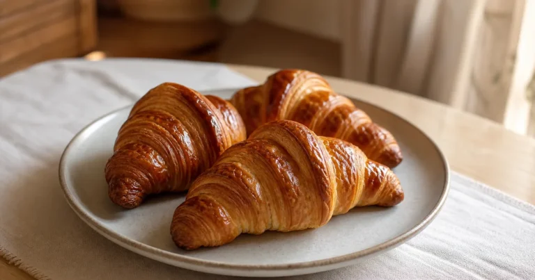 croissants maison, un dessert servi à table