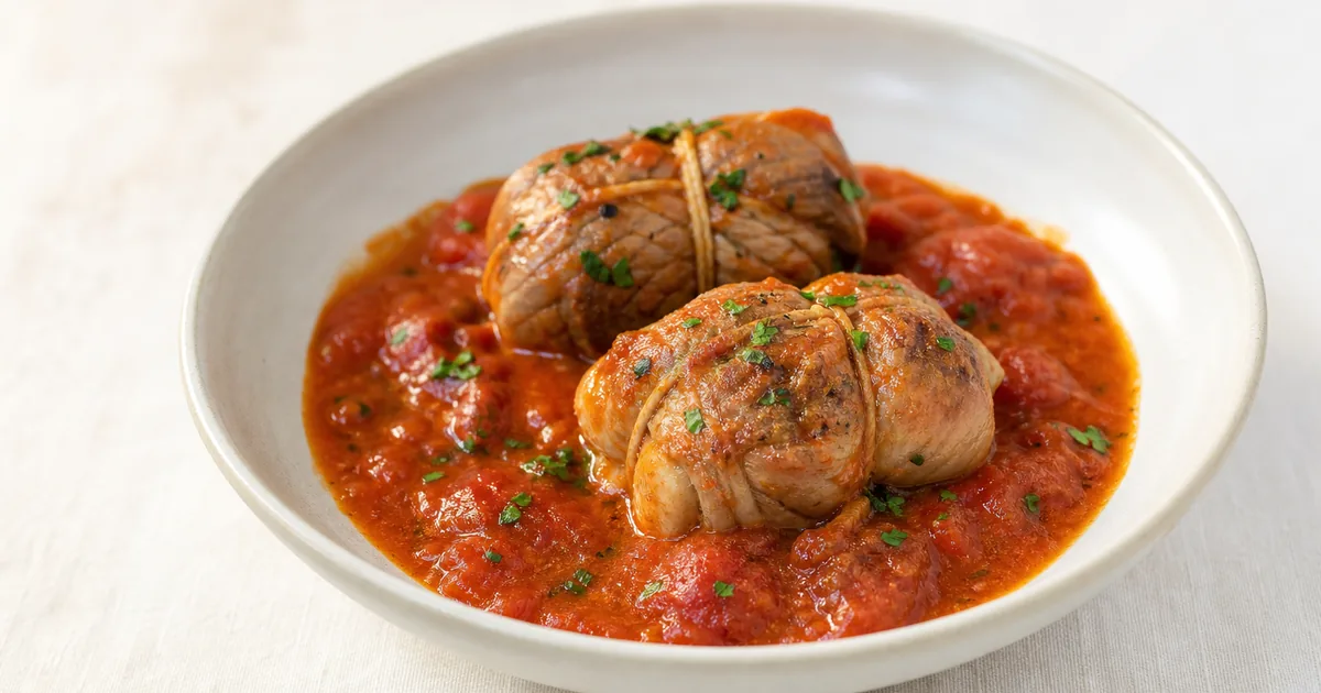 paupiettes de veau maison, un plat principal servi à table