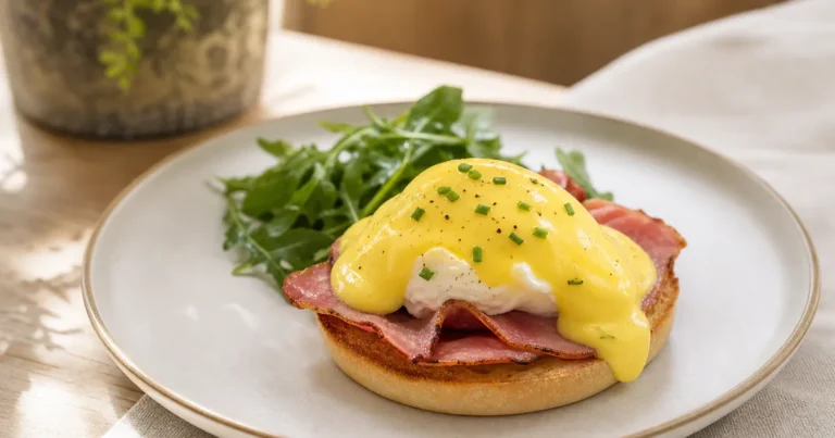 Sauce hollandaise maison, une entrée servie à table