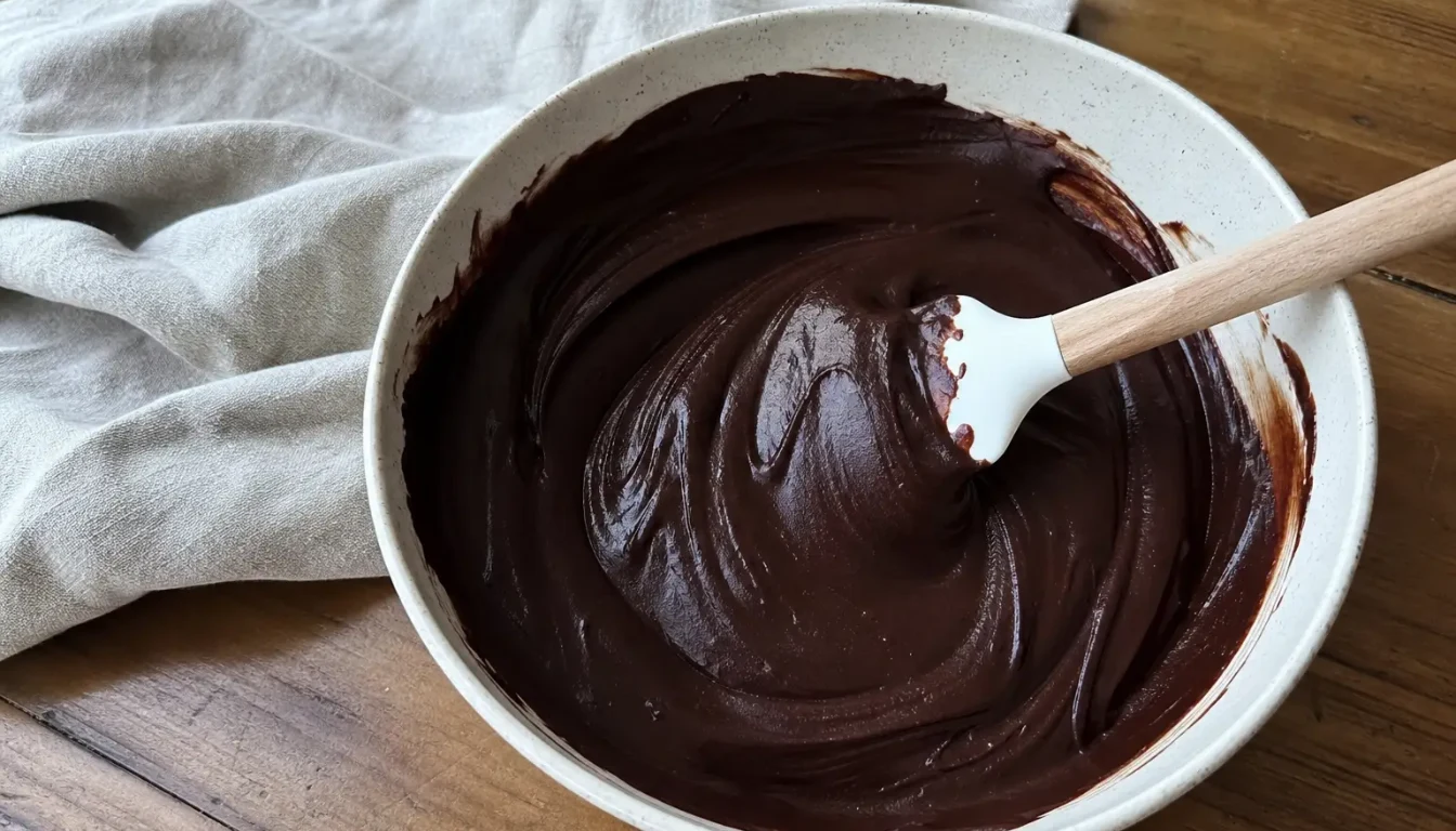 Ganache au chocolat dense et fondante, le cœur d'une truffe
